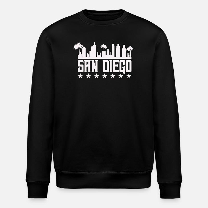 San Diego Skyline Palm Vista - Stanley/Stella økologisk unisex-sweatshirt ROLLER - sort