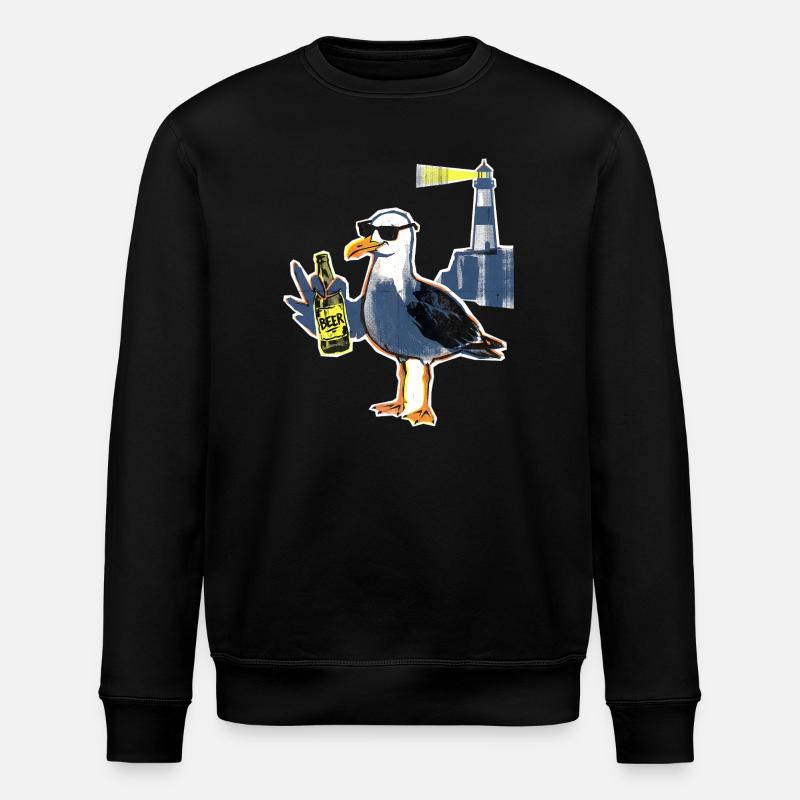 Bière Cool Seagull Lighthouse - Sweat bio ROLLER Stanley/Stella Unisexe - noir