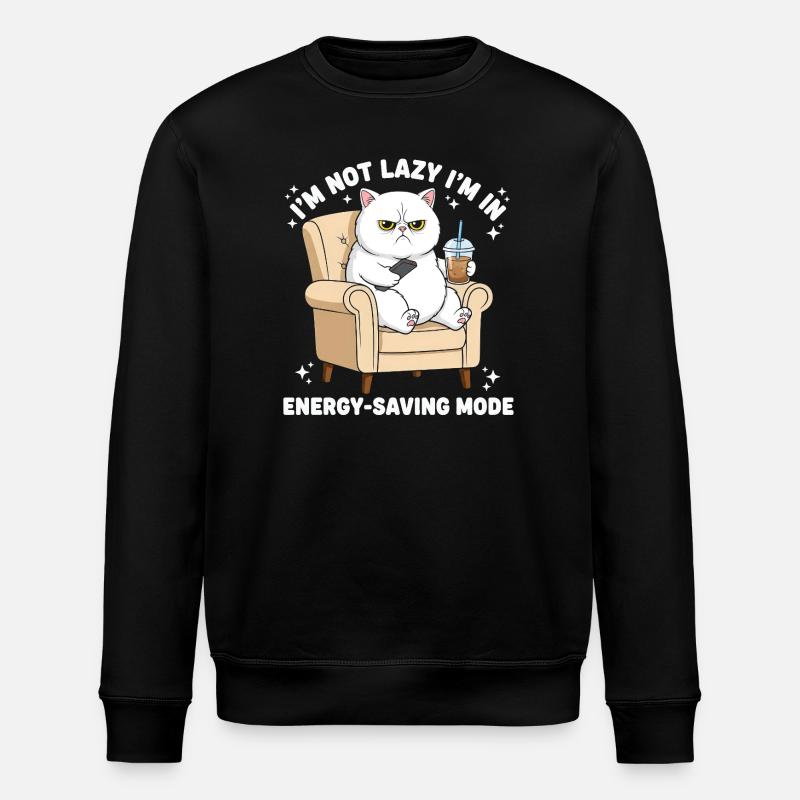 Cat energy saving mode - Stanley/Stella ROLLER Unisex Organic Sweatshirt - black