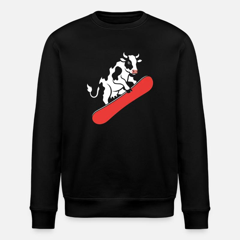 Vache sur skateboard - Sweat bio ROLLER Stanley/Stella Unisexe - noir