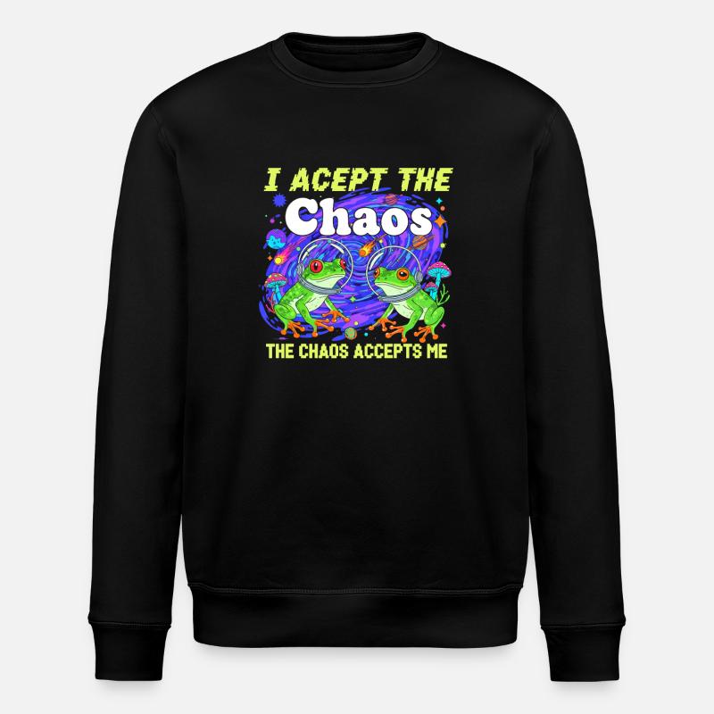 Chaos Frog Acceptance Neon - Stanley/Stella ROLLER Unisex Organic Sweatshirt - black