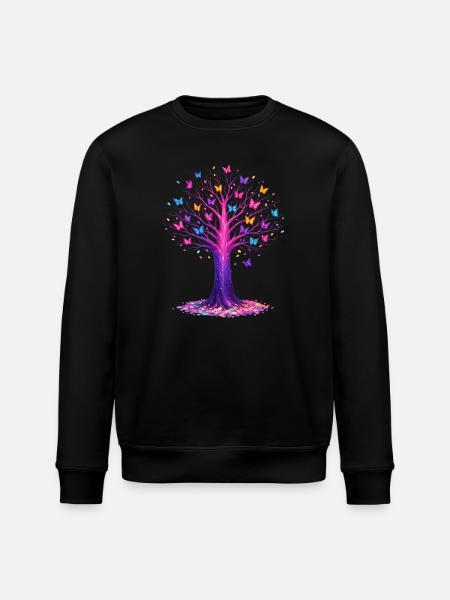 Butterflies Tree Nature Butterfly Lover - Stanley/Stella ROLLER Unisex Organic Sweatshirt - black