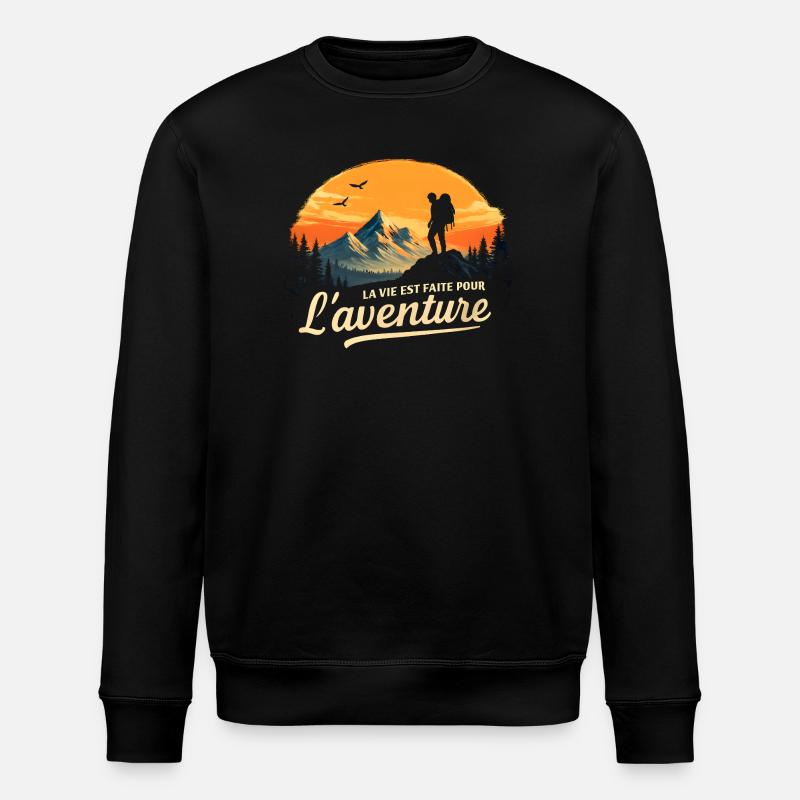 Aventure au sommet - Sweat bio ROLLER Stanley/Stella Unisexe - noir