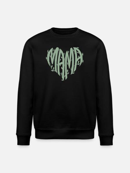 Mama Herz Naturschrift - Stanley/Stella Unisex Bio-Sweatshirt ROLLER - Schwarz