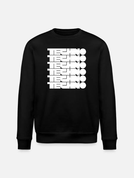 Techno Music Bold Abstract Geometry logo - Stanley/Stella ROLLER Unisex Organic Sweatshirt - black