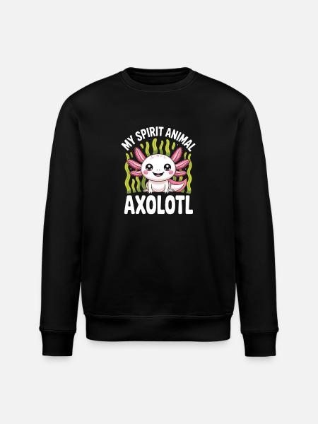 Mein Geisttier-Axolotl - Stanley/Stella Unisex Bio-Sweatshirt ROLLER - Schwarz