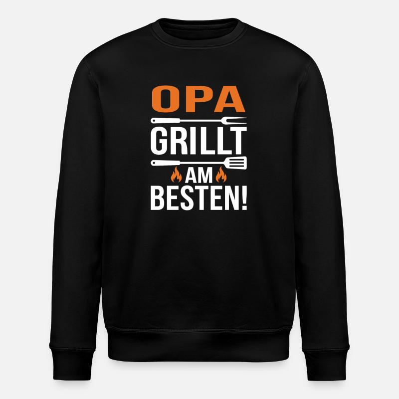 OPA Grillt Am Besten - Stanley/Stella Unisex Bio-Sweatshirt ROLLER - Schwarz