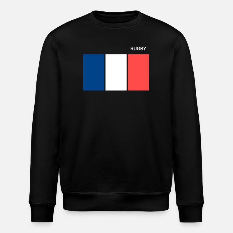 Rugby Drapeau Français - Sweat bio ROLLER Stanley/Stella Unisexe - noir
