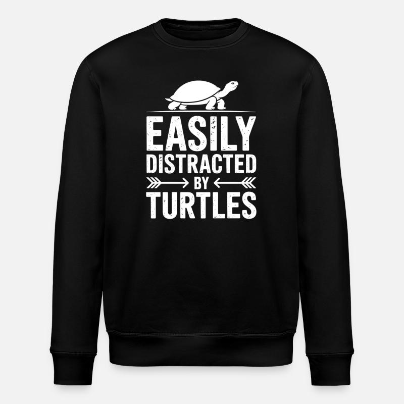 Turtle Sayings Funny Turtles Gift - Stanley/Stella ROLLER Unisex Organic Sweatshirt - black