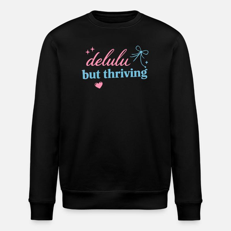 Delhu Thriving Script Logo - Stanley/Stella ROLLER Unisex Organic Sweatshirt - black