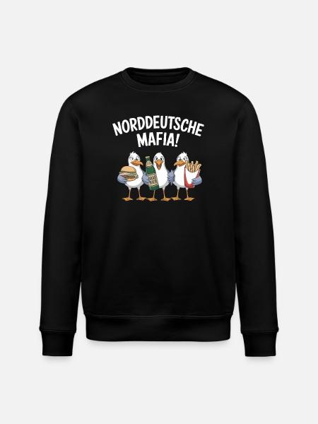 North German Mafia Seagulls Burger French Fries Beer - Stanley/Stella ROLLER Unisex Organic Sweatshirt - black