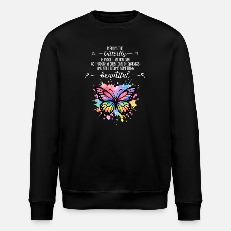 Jardin inspirant des papillons monarques - Sweat bio ROLLER Stanley/Stella Unisexe - noir