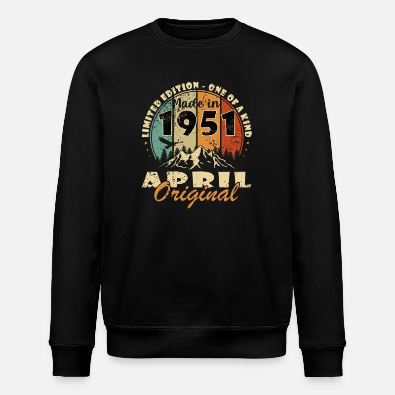 April 1951 Birthday Legend - Stanley/Stella ROLLER Unisex Organic Sweatshirt - black