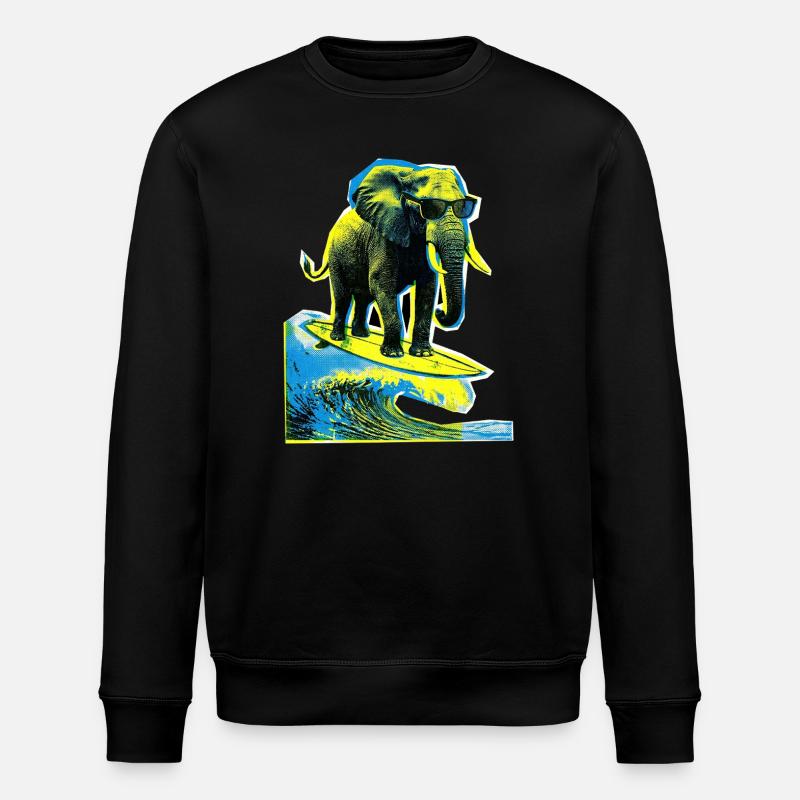 Elephant Surfer - Sweat bio ROLLER Stanley/Stella Unisexe - noir