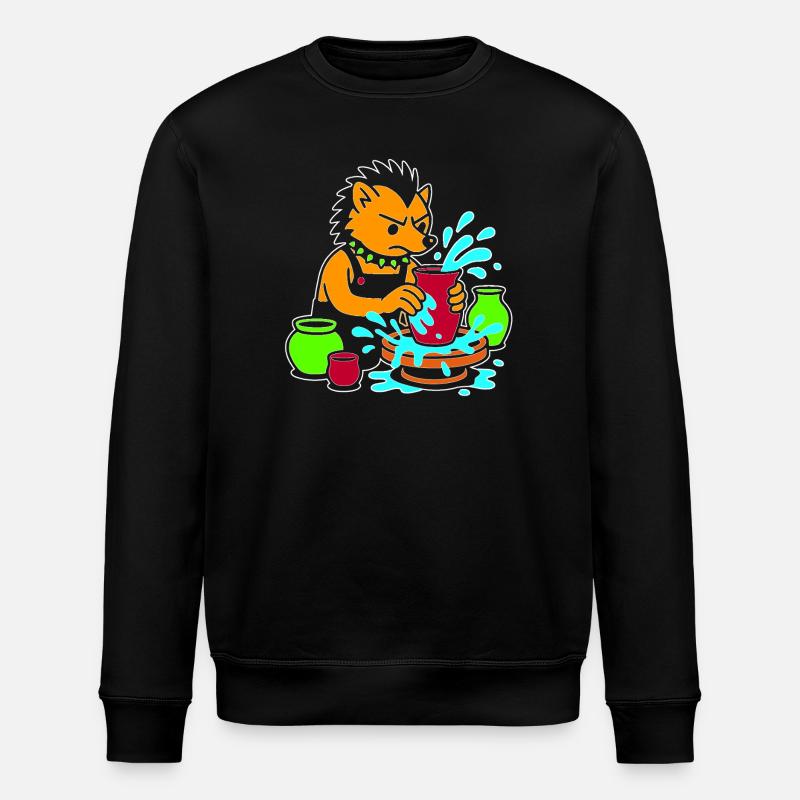 Pottery Pup Splash - Stanley/Stella ROLLER Unisex Organic Sweatshirt - black