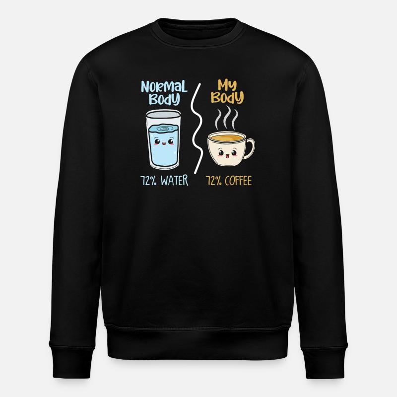 Coffee vs water 72% - Stanley/Stella ROLLER Unisex Organic Sweatshirt - black