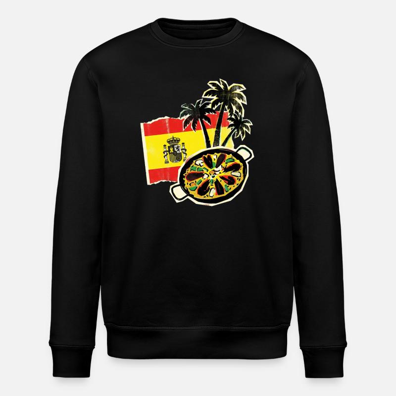 Spanien Paella Palmen - Stanley/Stella Unisex Bio-Sweatshirt ROLLER - Schwarz