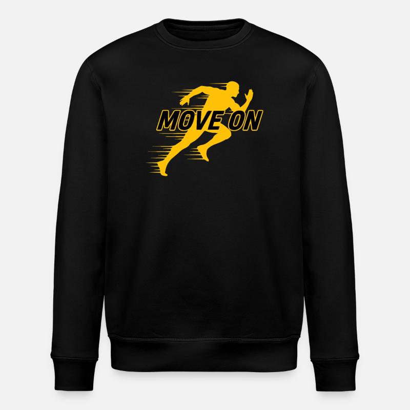 Move On Motivation Runner Silhouette T-Shirt - Stanley/Stella ROLLER Unisex Organic Sweatshirt - black
