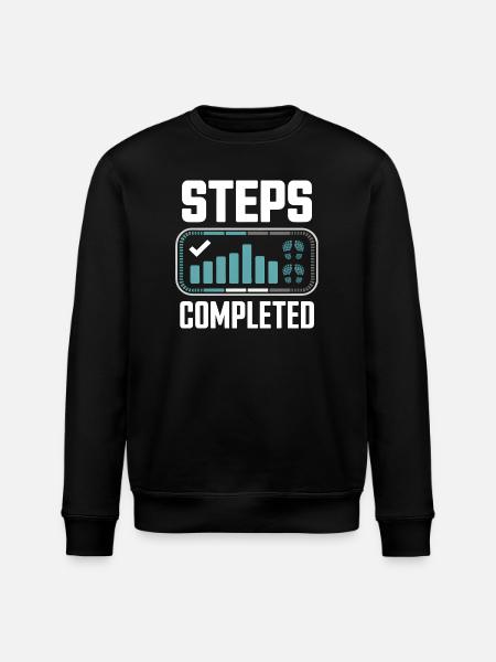 Steps Completed 10000 Schritte - Stanley/Stella ROLLER Unisex Organic Sweatshirt - black
