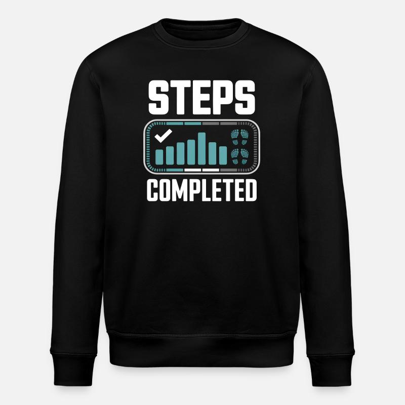 Steps Completed 10000 Schritte - Stanley/Stella ROLLER Unisex Organic Sweatshirt - black