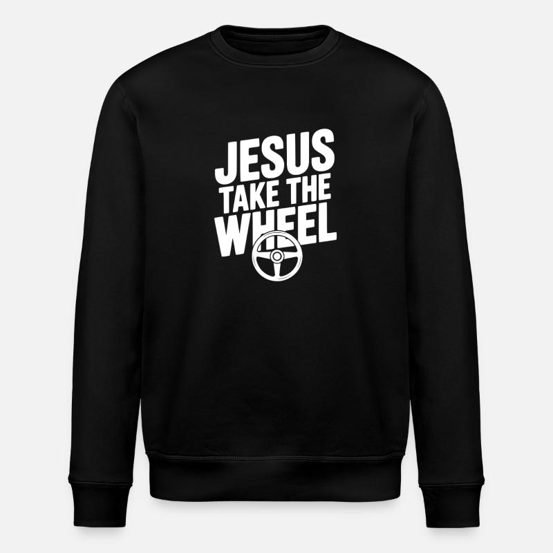 Jésus prend le volant - Sweat bio ROLLER Stanley/Stella Unisexe - noir