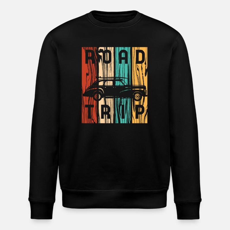 Road Trip Oldtimer-Retro-Streifen - Stanley/Stella Unisex Bio-Sweatshirt ROLLER - Schwarz