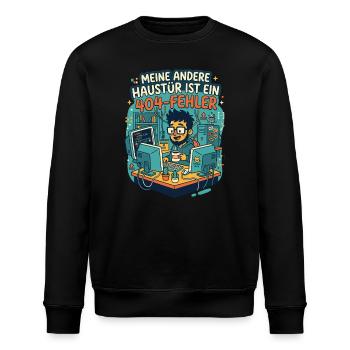 Programmierer 404 Fehler Humor - Stanley/Stella Unisex Bio-Sweatshirt ROLLER - Schwarz - Vorne - Nik (191cm)