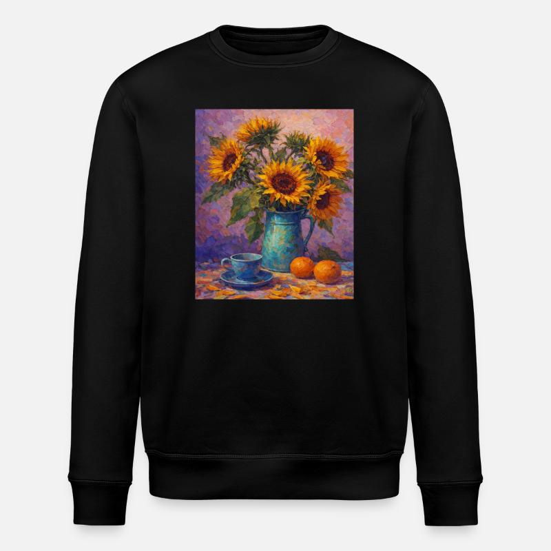Gelbe Sonnenblumen Blumen Sonnenblumengrafiken - Stanley/Stella Unisex Bio-Sweatshirt ROLLER - Schwarz