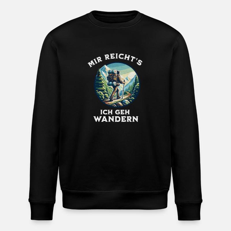  Wandern Ich Geh Wandern  - Stanley/Stella Unisex Bio-Sweatshirt ROLLER - Schwarz