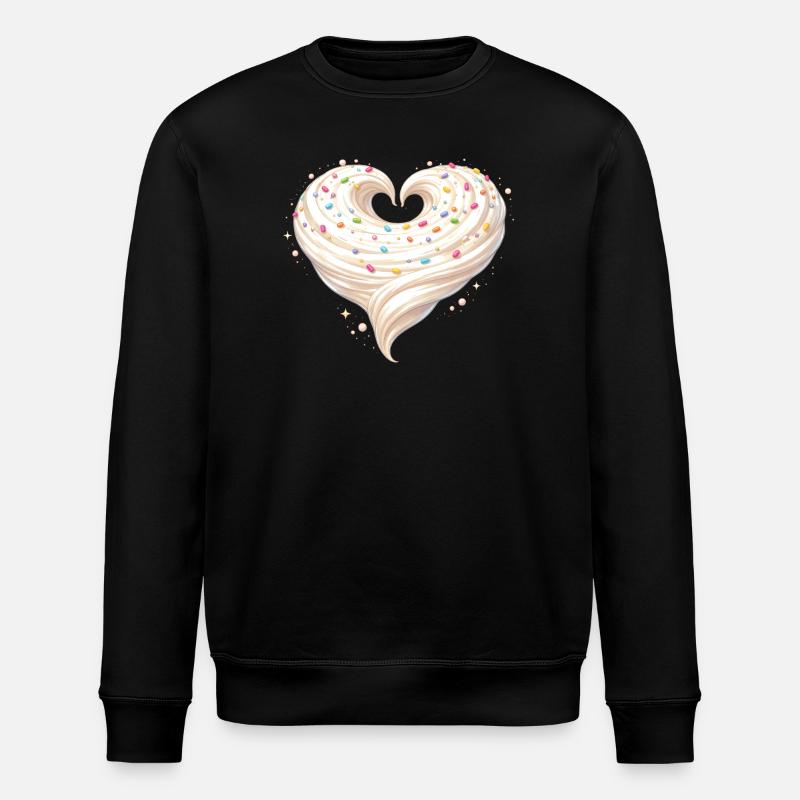 Flødehjerte bagesødt design - Stanley/Stella økologisk unisex-sweatshirt ROLLER - sort