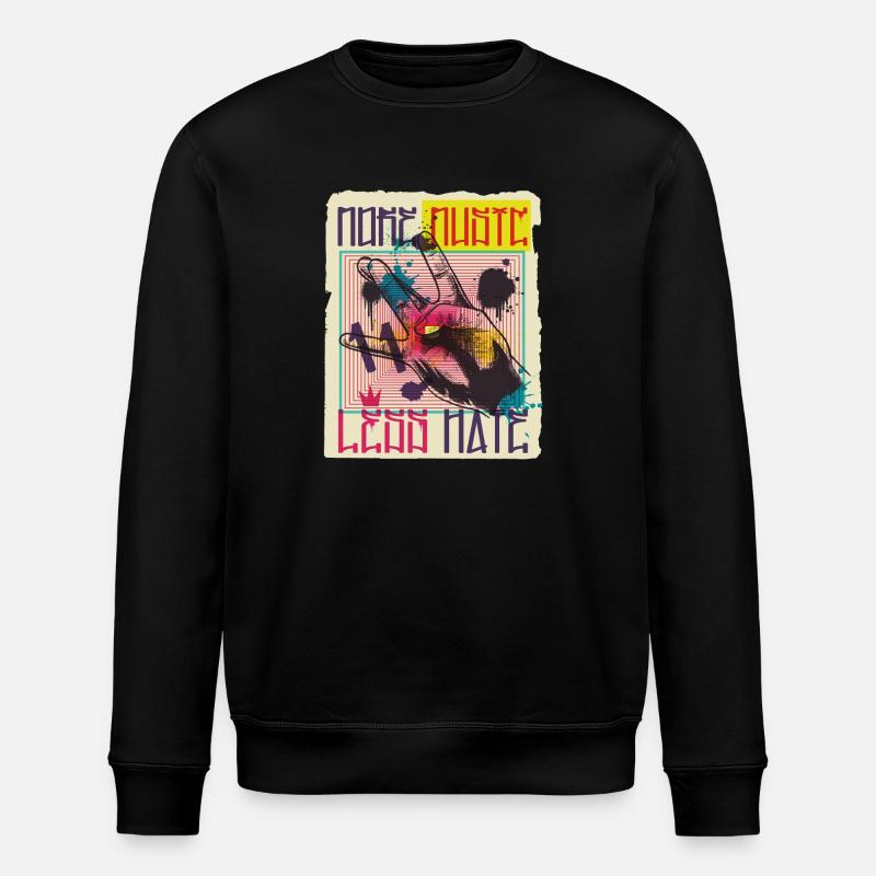Music Graffiti - Stanley/Stella ROLLER Unisex Organic Sweatshirt - black