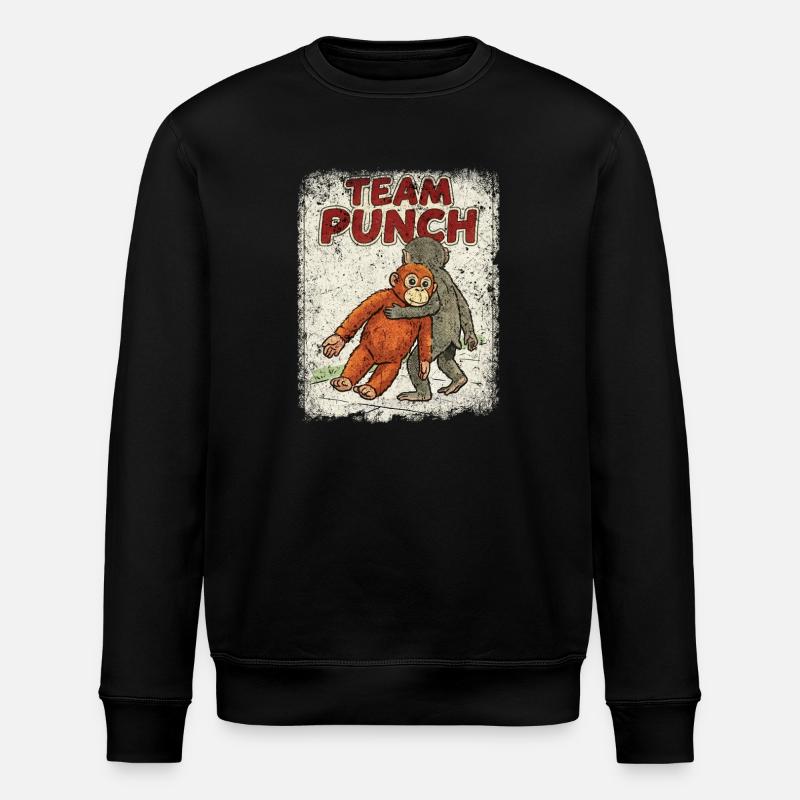 Team Punch Baby Monkey Punch - Stanley/Stella Unisex Bio-Sweatshirt ROLLER - Schwarz