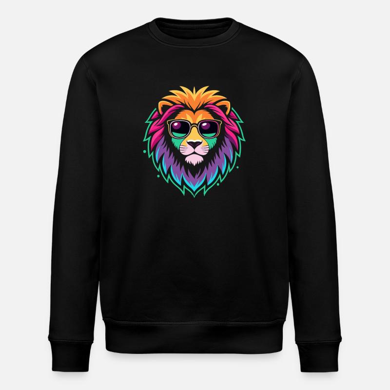 Regenbogenlöwen-Sonnenbrille - Stanley/Stella Unisex Bio-Sweatshirt ROLLER - Schwarz