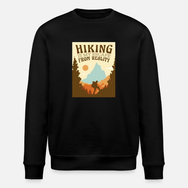 Randonnée, alpinisme, slogan de randonnée - Sweat bio ROLLER Stanley/Stella Unisexe - noir