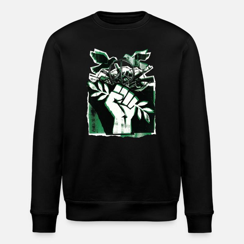 Gegen Krieg Frieden Faust - Stanley/Stella Unisex Bio-Sweatshirt ROLLER - Schwarz