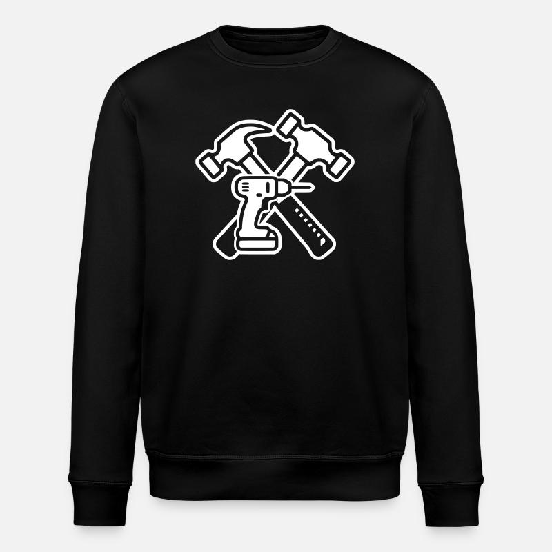 Craftsman Drill Hammers Logo - Stanley/Stella ROLLER Unisex Organic Sweatshirt - black