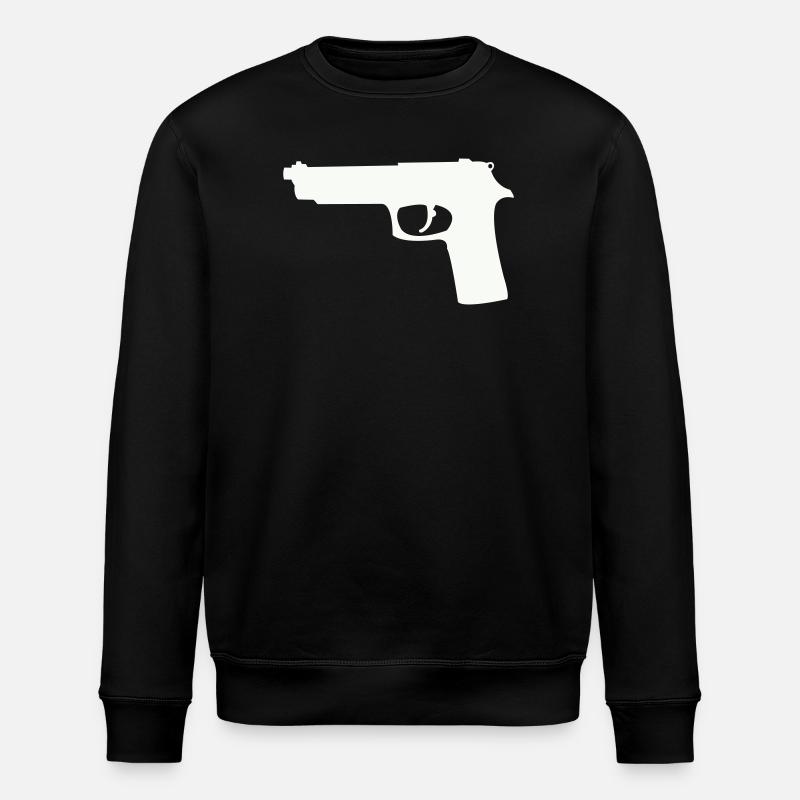 Pistol silhouette in contrast - Stanley/Stella ROLLER Unisex Organic Sweatshirt - black