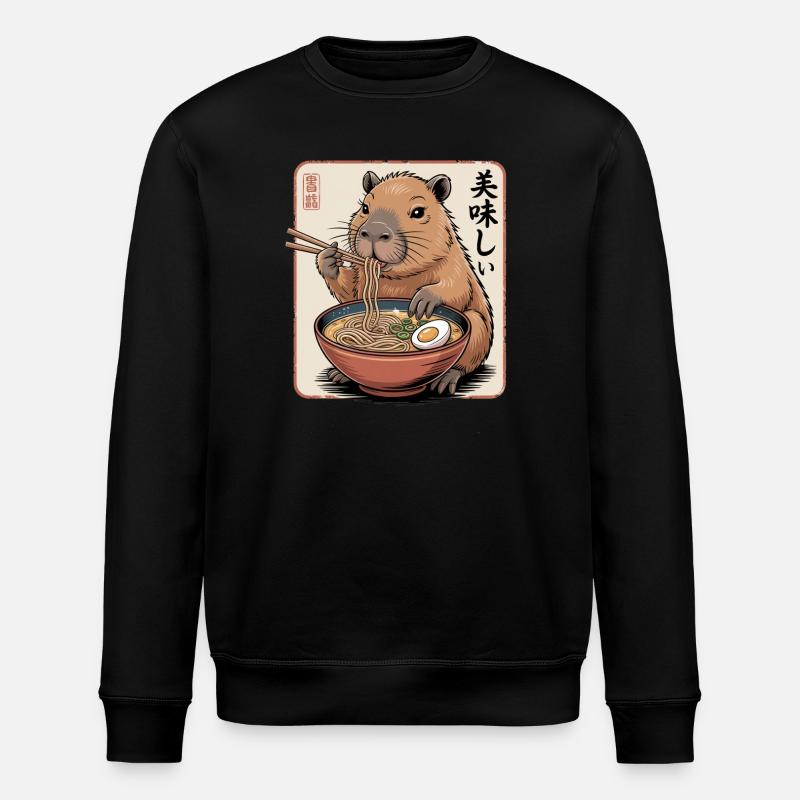 Ramen Capybara Delicacy - Stanley/Stella ROLLER Unisex Organic Sweatshirt - black