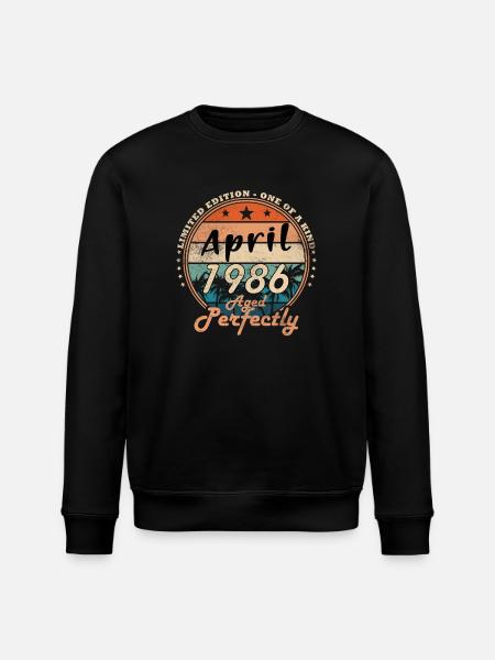 April 1986 Birthday Gift - Stanley/Stella ROLLER Unisex Organic Sweatshirt - black