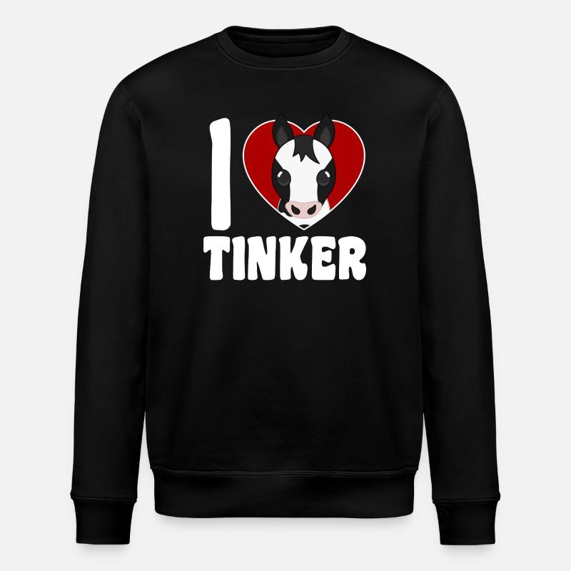 Ich liebe Tinkerpferde - Herz - Stanley/Stella Unisex Bio-Sweatshirt ROLLER - Schwarz