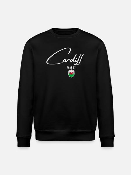 Cardiff Wales, elegant design Cardiff - Stanley/Stella ROLLER Unisex Organic Sweatshirt - black