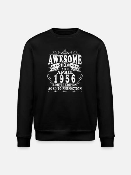 70th birthday April 1956 - Stanley/Stella ROLLER Unisex Organic Sweatshirt - black