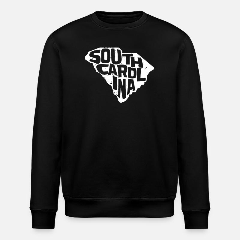 South Carolina Bold State Outline - Stanley/Stella ROLLER Unisex Organic Sweatshirt - black
