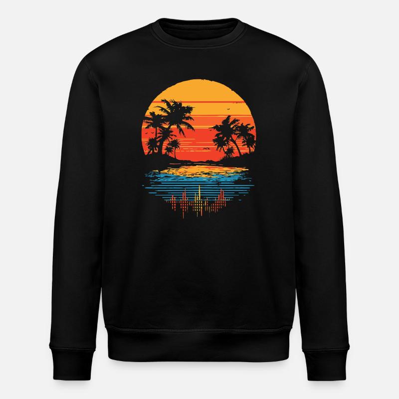 Beach Retro - Stanley/Stella ROLLER Unisex Organic Sweatshirt - black