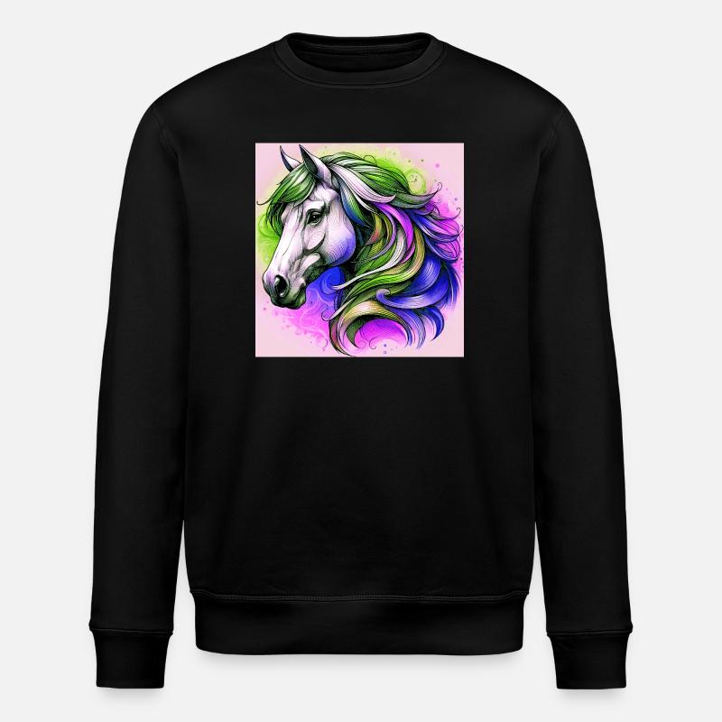 Pferd - Stanley/Stella Unisex Bio-Sweatshirt ROLLER - Schwarz