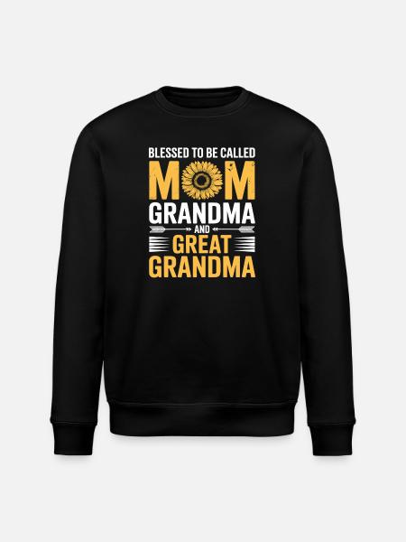 Mama Großmutter Sonnenblumen Design - Stanley/Stella Unisex Bio-Sweatshirt ROLLER - Schwarz