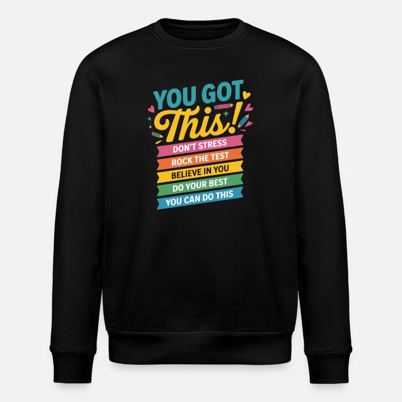 Du Packst Das Motivationsbanner - Stanley/Stella Unisex Bio-Sweatshirt ROLLER - Schwarz