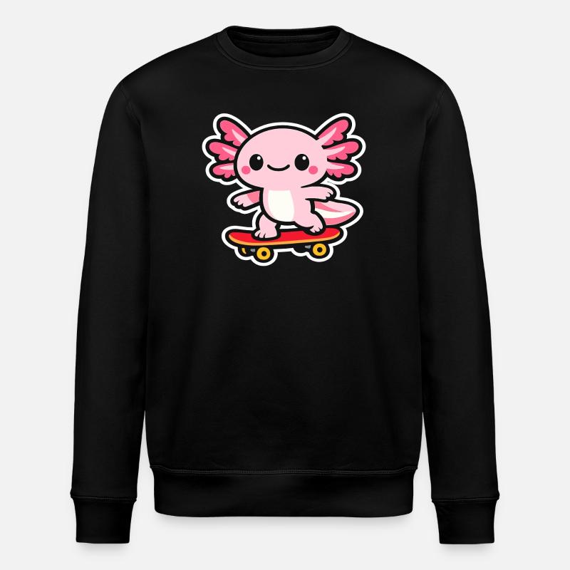 axolotl skateboard - Stanley/Stella ROLLER Unisex Organic Sweatshirt - black