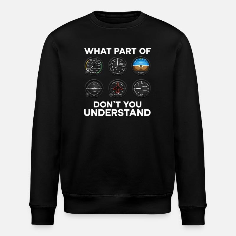 Airplane Flight Pilot Airplane Airline - Stanley/Stella ROLLER Unisex Organic Sweatshirt - black
