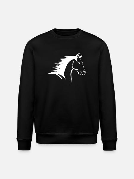 Horse head silhouette in contrast - Stanley/Stella ROLLER Unisex Organic Sweatshirt - black